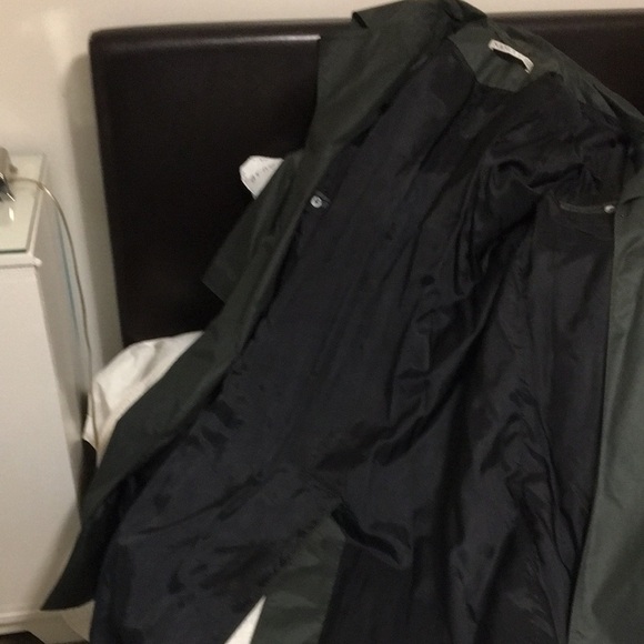 Designer Maxi Trench In Dark Green Size L - Picture 12 of 13